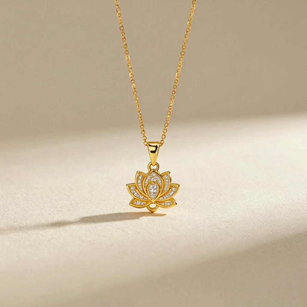 Mayura Lotus Diamond Pendant