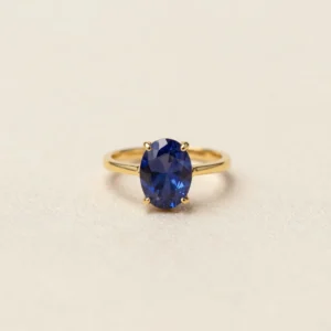 Midnight Sapphire Solitaire Ring