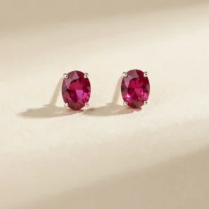 Royal Ruby Halo Studs